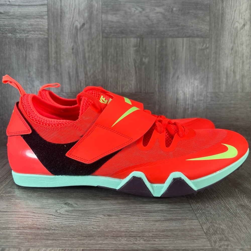 Nike Pole Vault Elite Mens 11 Bright Crimson Volt Spikes NEW FZ9649-600